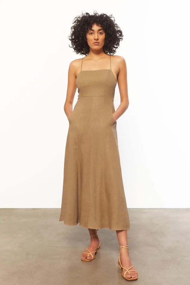 Women Mara Hoffman Dresses Verona Dress Khaki Women Mara Hoffman Dresses Verona Dress Khaki