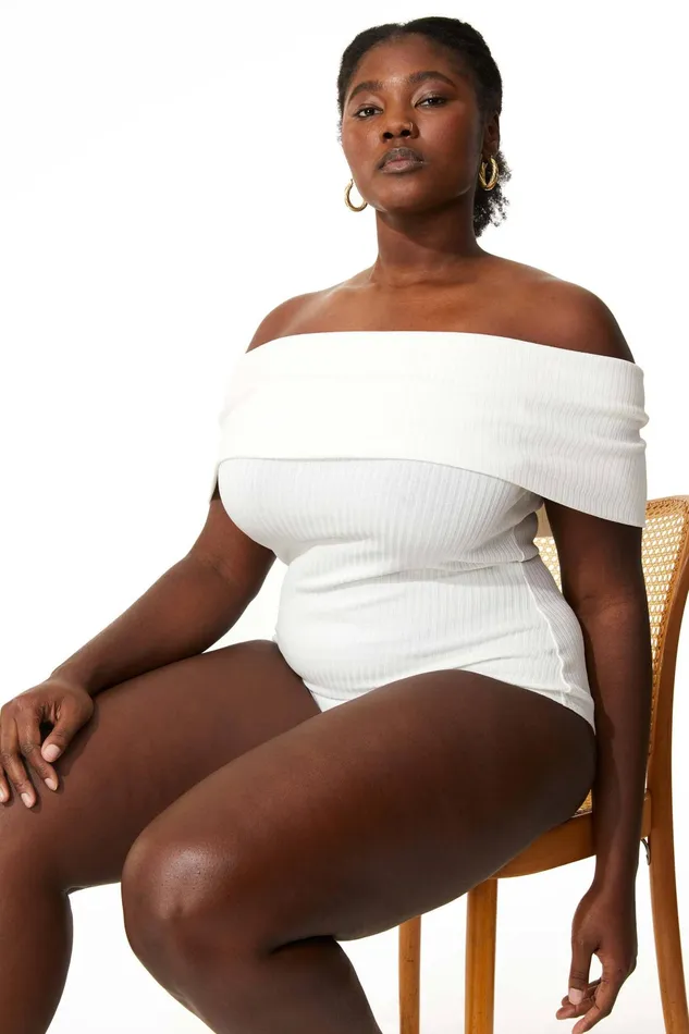 Women Mara Hoffman Extended Sizes Extended Lorraine Body Suit White