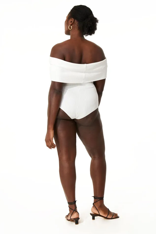 Women Mara Hoffman Extended Sizes Extended Lorraine Body Suit White Women Mara Hoffman Extended Sizes Extended Lorraine Body Suit White