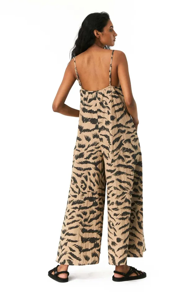 Women Mara Hoffman Jumpsuits and Rompers Carly Jumpsuit Black and Brown Women Mara Hoffman Jumpsuits and Rompers Carly Jumpsuit Black and Brown