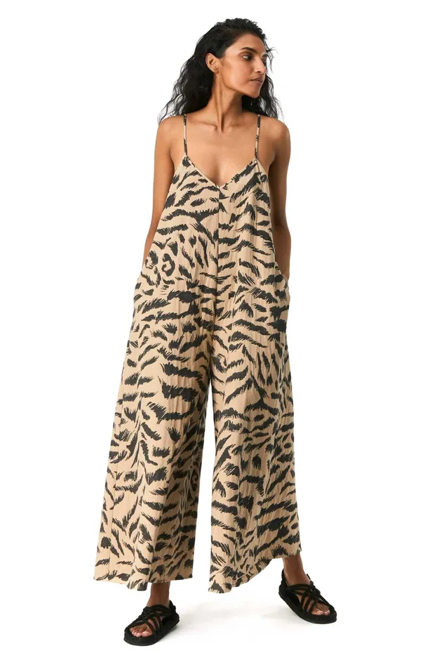 Women Mara Hoffman Jumpsuits and Rompers Carly Jumpsuit Black and Brown Women Mara Hoffman Jumpsuits and Rompers Carly Jumpsuit Black and Brown