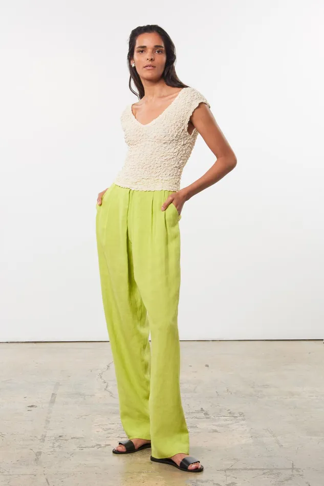 Women Mara Hoffman Pants and Shorts Eldora Pant Green Women Mara Hoffman Pants and Shorts Eldora Pant Green