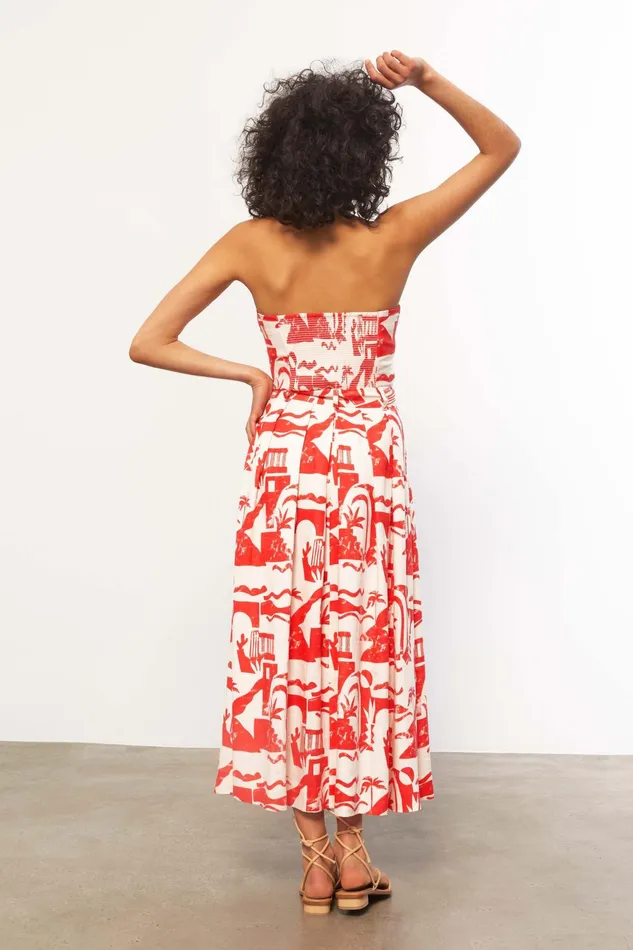Women Mara Hoffman Skirts Tulay Skirt Red Cream