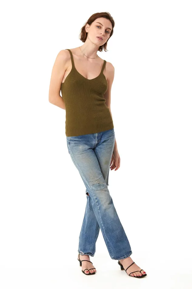 Women Mara Hoffman Sweaters Emilia Sweater Olive