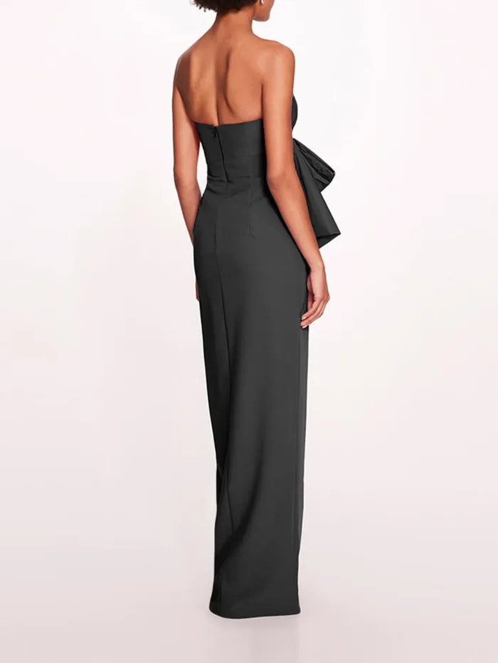 Women Marchesa Dresses Deconstructed Bow Gown Black