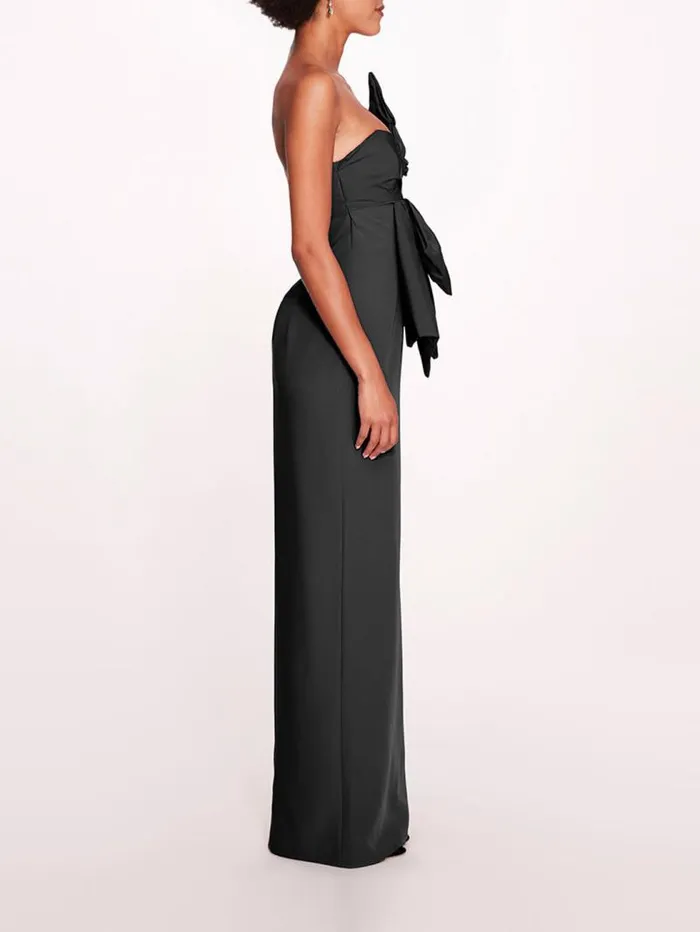 Women Marchesa Dresses Deconstructed Bow Gown Black
