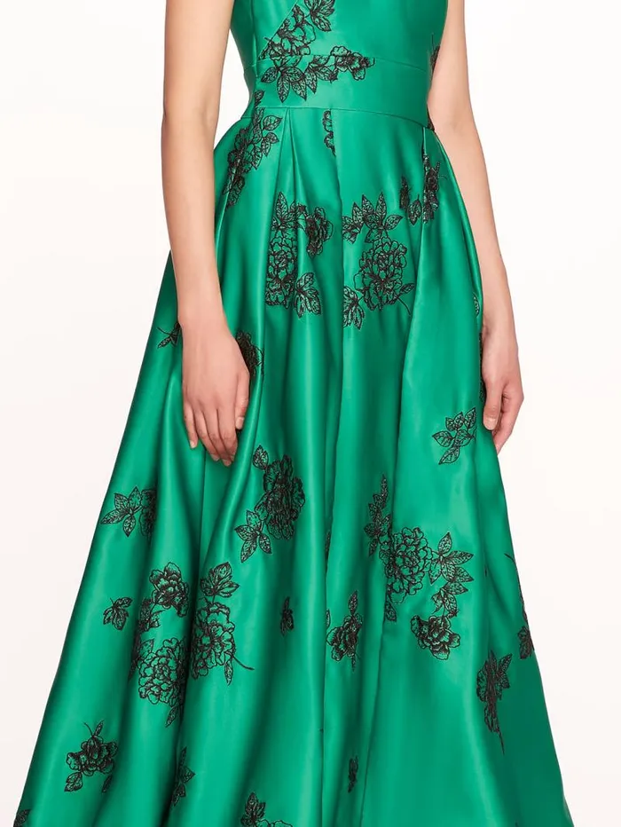 Women Marchesa Marchesa Notte One Shoulder Marigold Ball Gown Emerald Multi