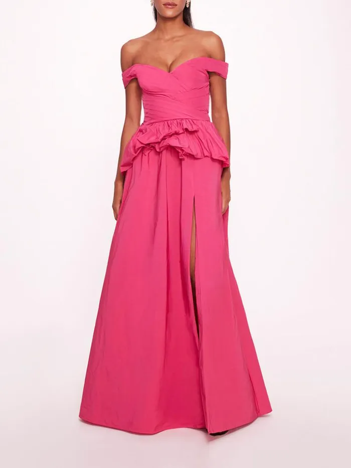 Women Marchesa Marchesa Notte Peplum Taffeta Gown Pink