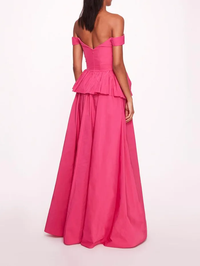 Women Marchesa Marchesa Notte Peplum Taffeta Gown Pink