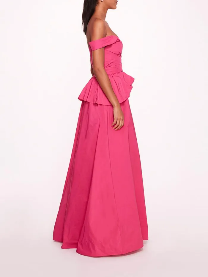 Women Marchesa Marchesa Notte Peplum Taffeta Gown Pink