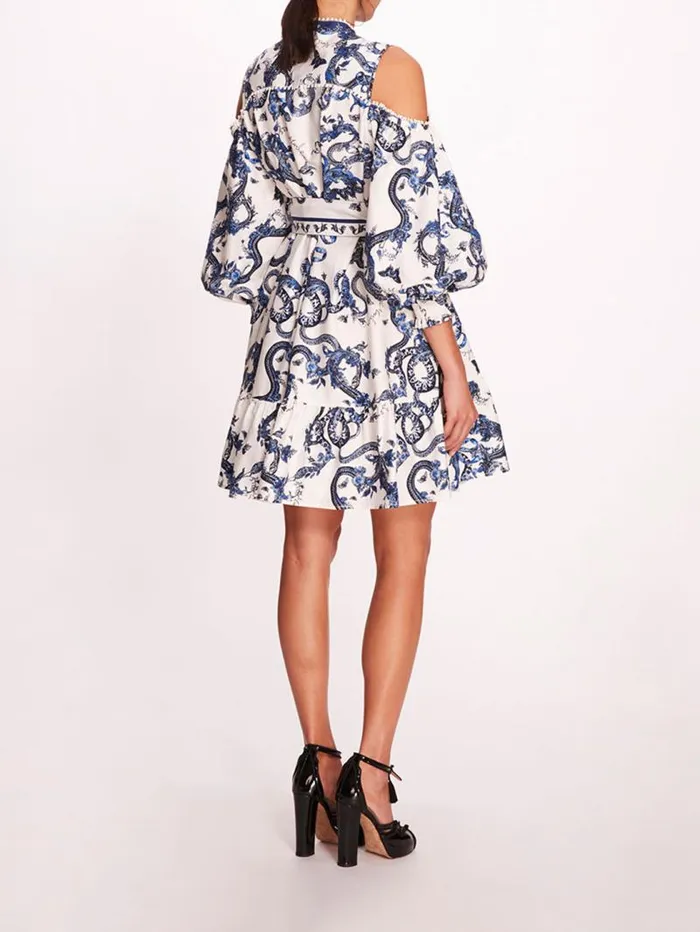 Women Marchesa Marchesa Rosa Iris Mini Dress Blue Multi