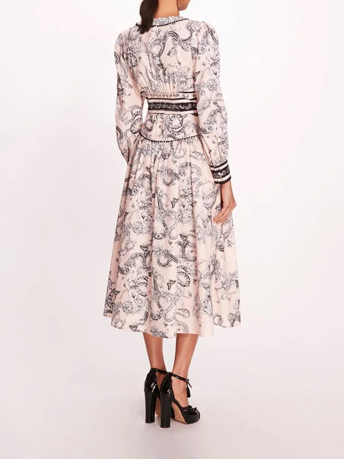 Women Marchesa Marchesa Rosa Tansy Midi Dress Blush Multi