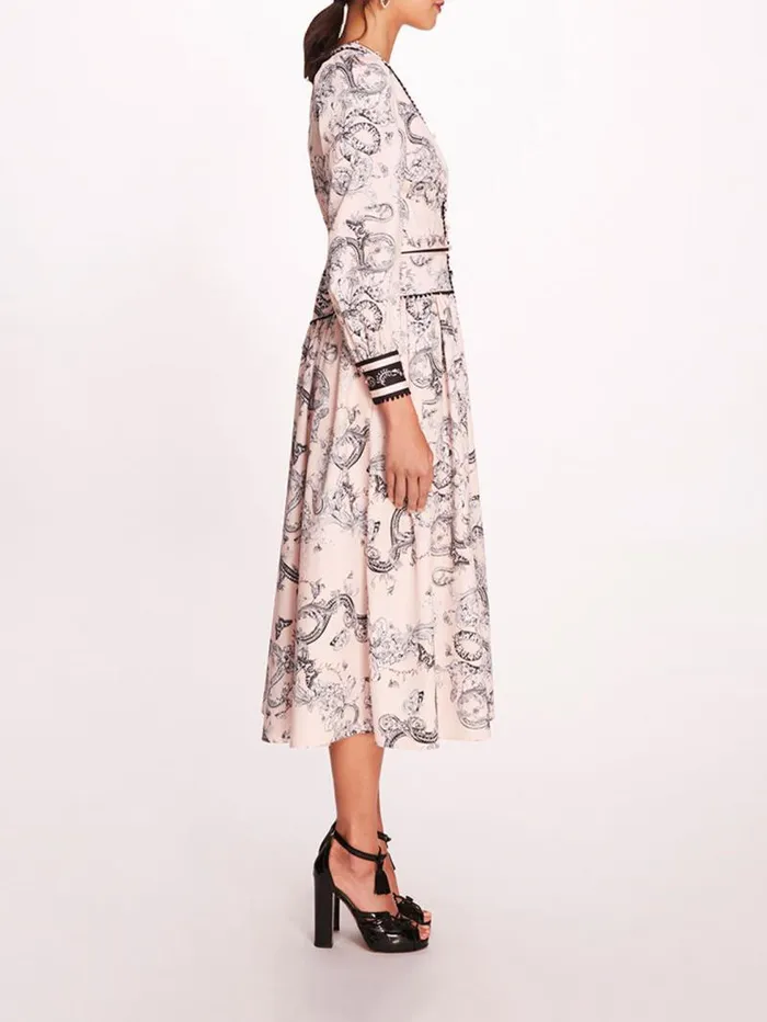 Women Marchesa Marchesa Rosa Tansy Midi Dress Blush Multi