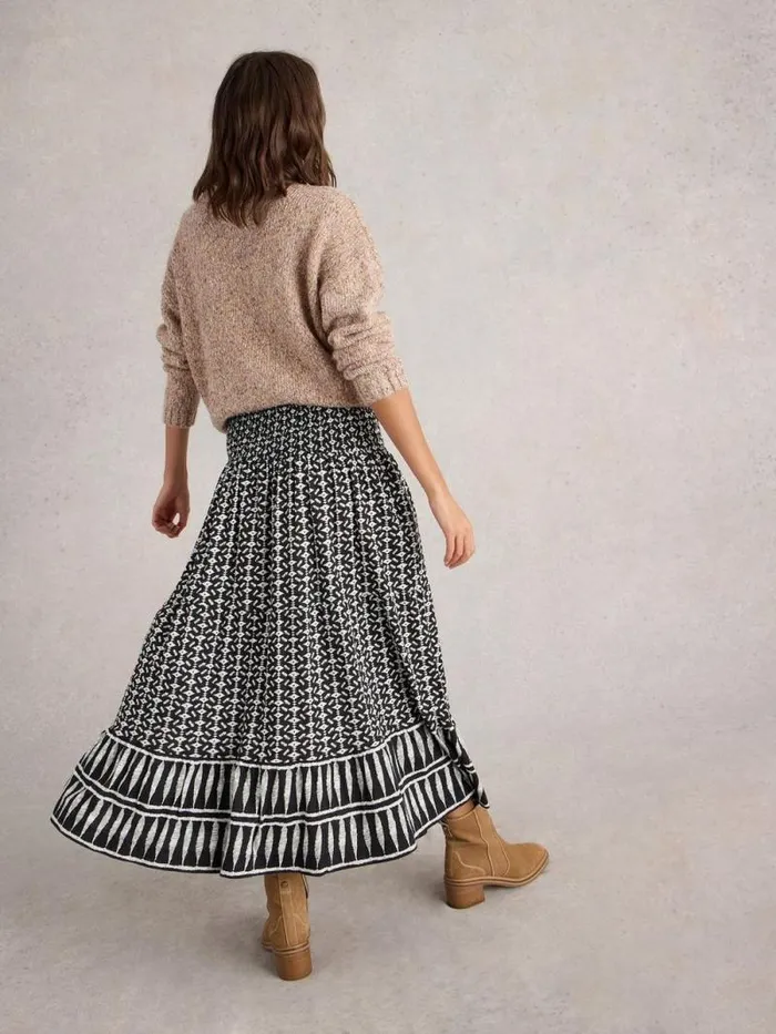 Women Marissa Maxi Jersey Skirt Black Print White Stuff Skirts Women Marissa Maxi Jersey Skirt Black Print White Stuff Skirts