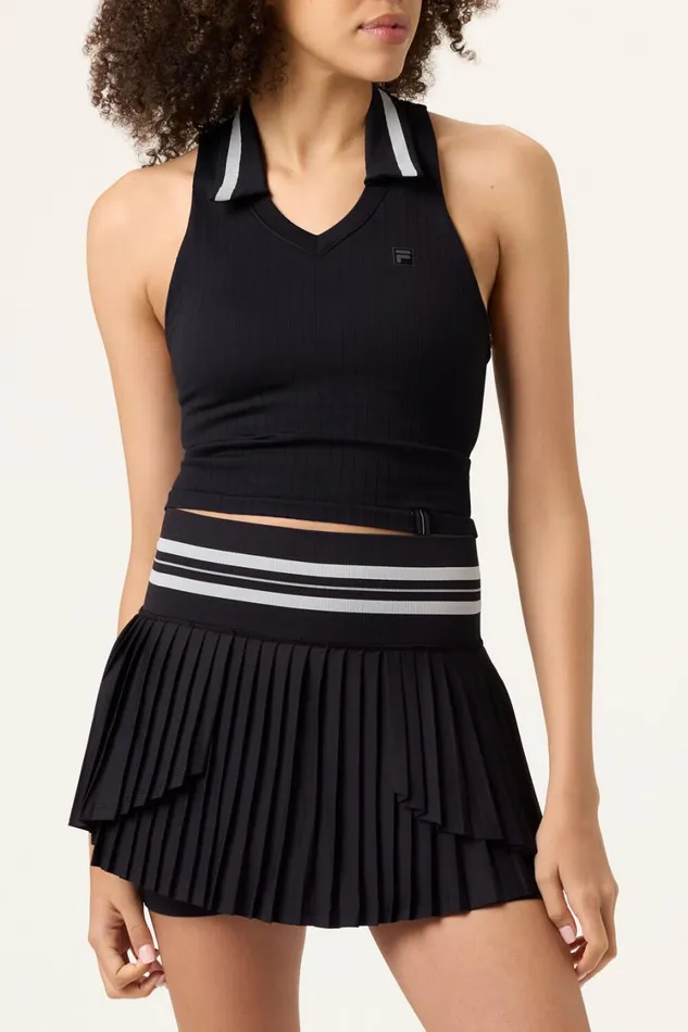 Women Matching Sets Fila Challenger Seamless Polo Tank 983 Blackgardenia Women Matching Sets Fila Challenger Seamless Polo Tank 983 Blackgardenia