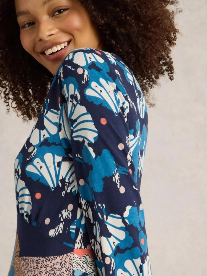 Women Megan Midi Jersey Dress Navy Multi White Stuff Dresses