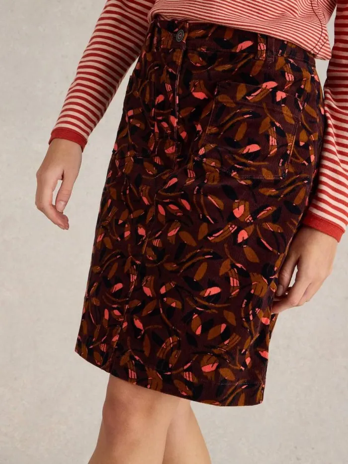 Women Melody Organic Cord Skirt Plum Purple Print White Stuff Skirts Women Melody Organic Cord Skirt Plum Purple Print White Stuff Skirts