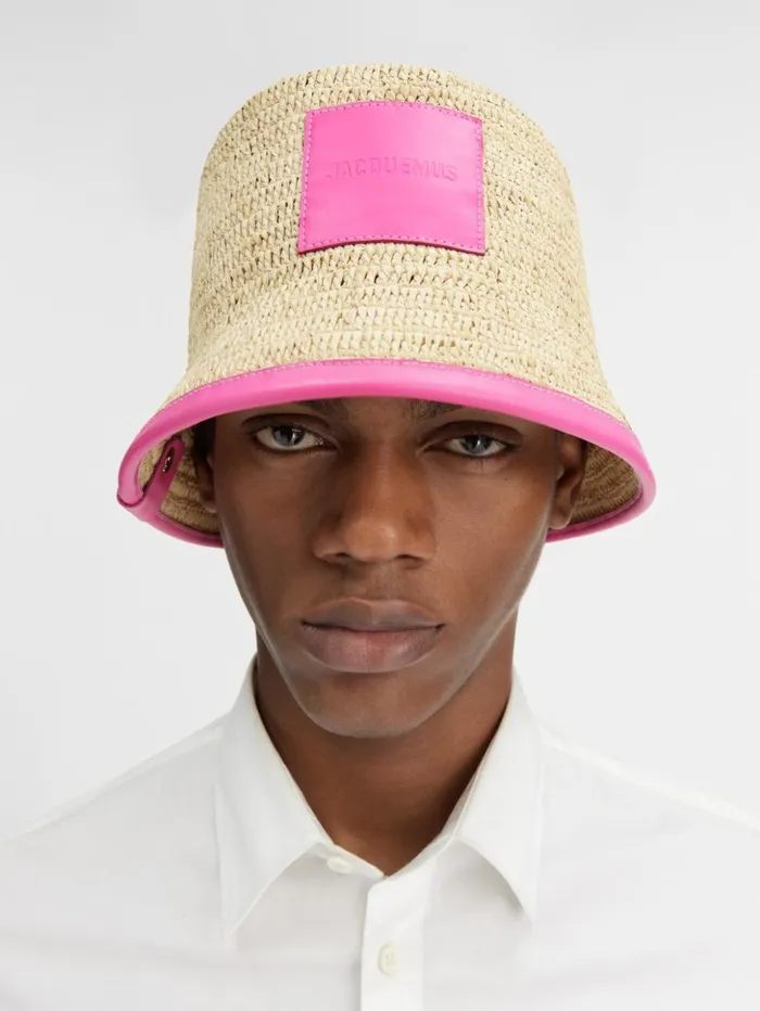 WomenMen Hats JACQUEMUS The Soli Bucket Hat Neon Pink