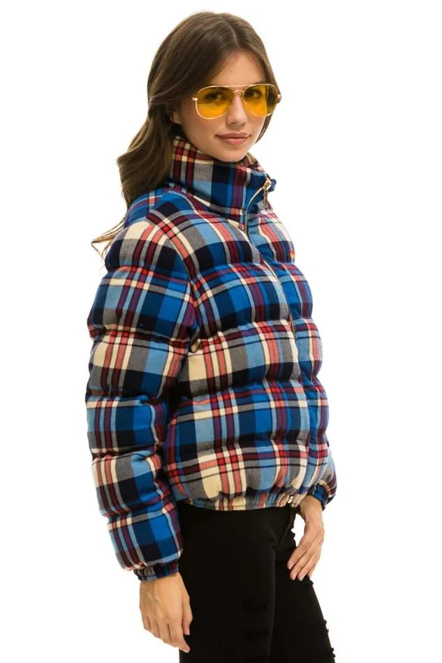 WomenMen Outerwear Aviator Nation APRES PLAID PUFFER JACKET 8211 PATRIOT PLAID WomenMen Outerwear Aviator Nation APRES PLAID PUFFER JACKET 8211 PATRIOT PLAID