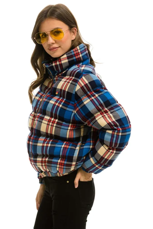 WomenMen Outerwear Aviator Nation APRES PLAID PUFFER JACKET 8211 PATRIOT PLAID WomenMen Outerwear Aviator Nation APRES PLAID PUFFER JACKET 8211 PATRIOT PLAID