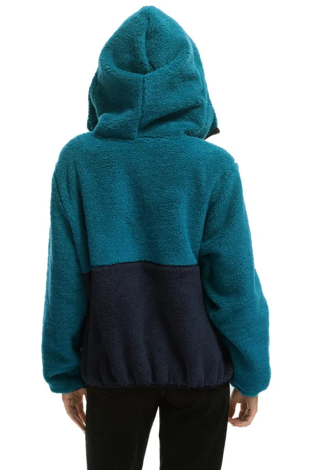 WomenMen Outerwear Aviator Nation TEDDY UNISEX HOODED HALF ZIP COLOR BLOCK JACKET 8211 CAPRI WomenMen Outerwear Aviator Nation TEDDY UNISEX HOODED HALF ZIP COLOR BLOCK JACKET 8211 CAPRI