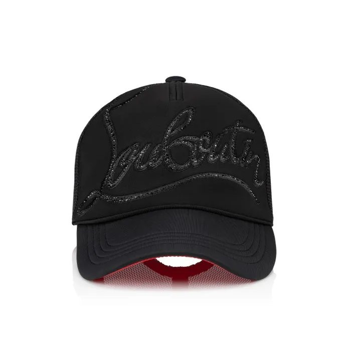 WomenMen Rocknride Strass Cap 8211 Neoprene Mesh And Strass 8211 Black Christian Louboutin Hats