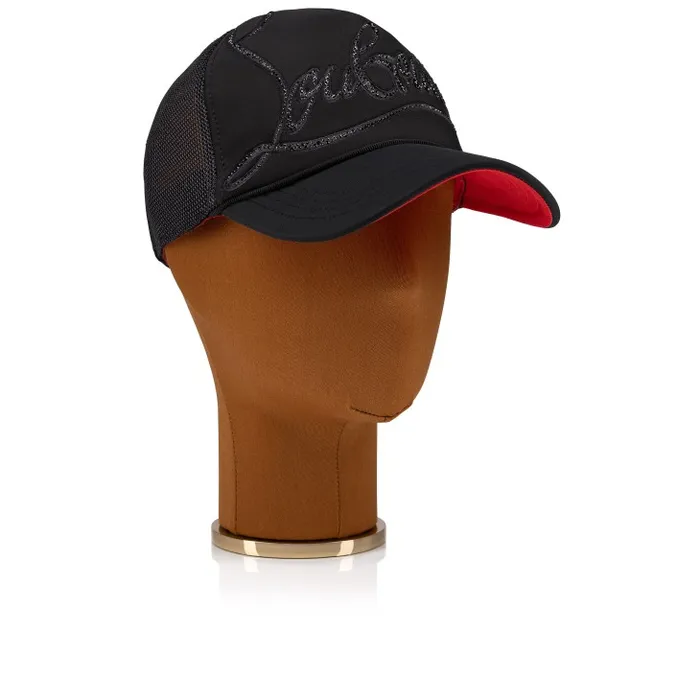 WomenMen Rocknride Strass Cap 8211 Neoprene Mesh And Strass 8211 Black Christian Louboutin Hats