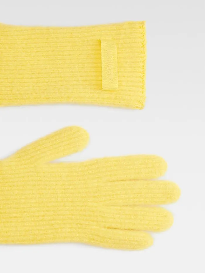 WomenMen Scarves Beanies and Gloves JACQUEMUS The Gros Grain Gloves Yellow