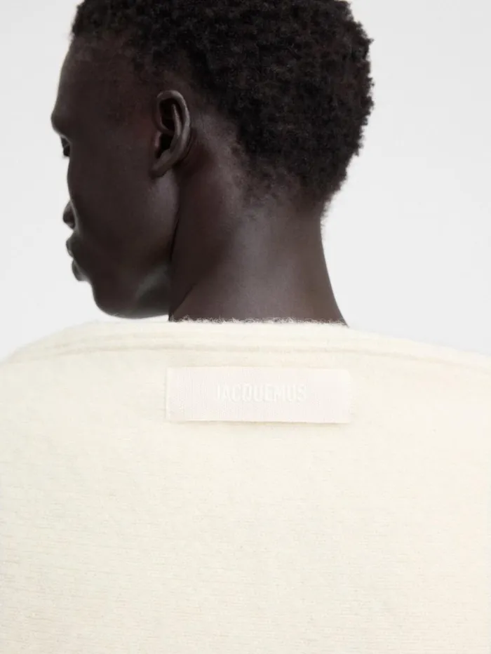 WomenMen Scarves Beanies and Gloves JACQUEMUS The Gros Grain Shawl Offwhite