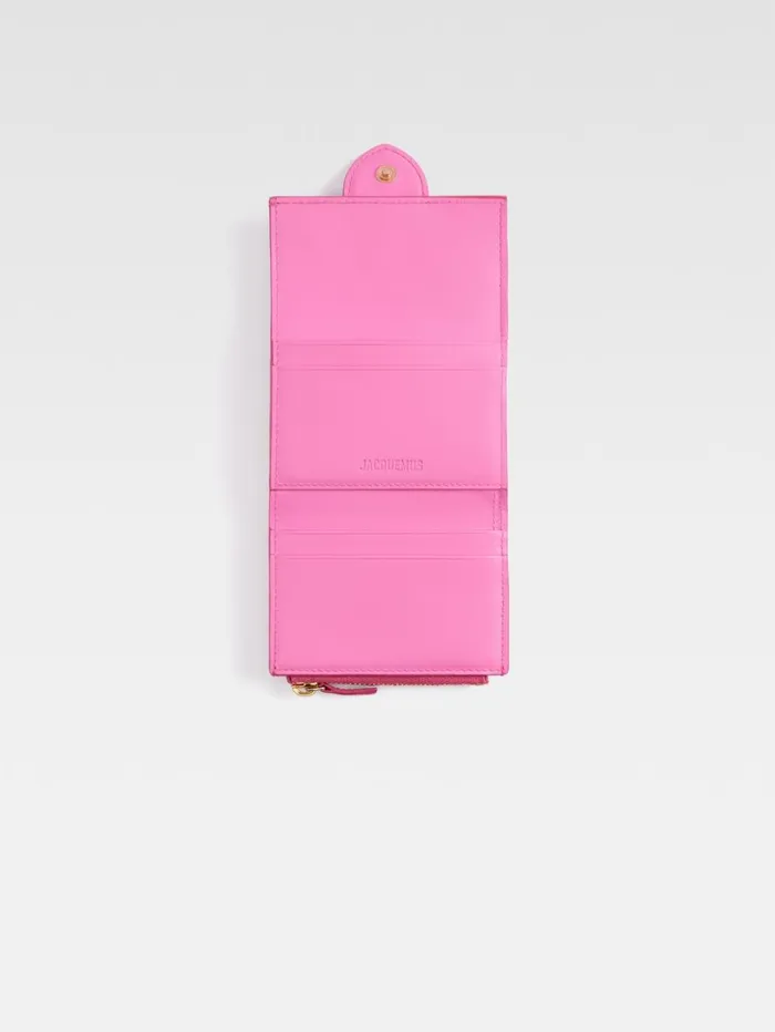 WomenMen Small Leather Goods JACQUEMUS The Bambino Wallet Neon Pink