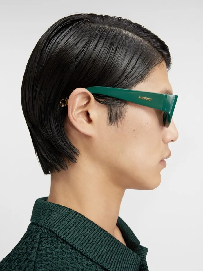 WomenMen Sunglasses JACQUEMUS The Pilota Sunglasses Dark Green WomenMen Sunglasses JACQUEMUS The Pilota Sunglasses Dark Green