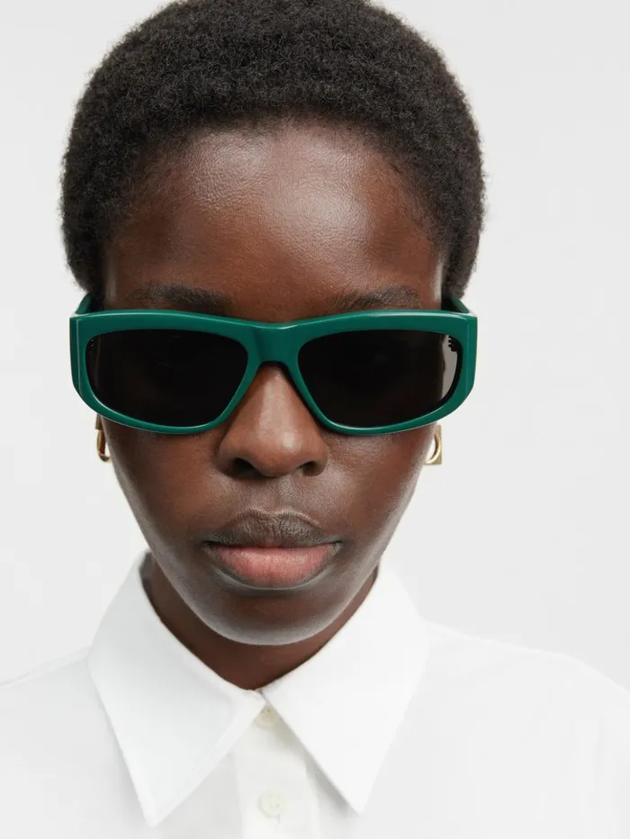 WomenMen Sunglasses JACQUEMUS The Pilota Sunglasses Dark Green WomenMen Sunglasses JACQUEMUS The Pilota Sunglasses Dark Green