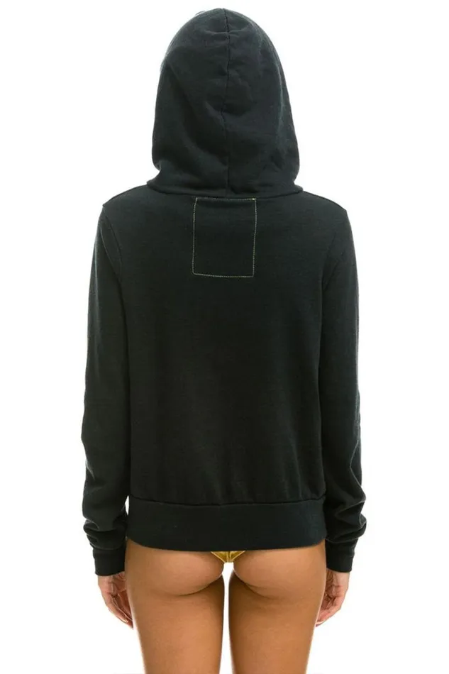 WomenMen Tops Aviator Nation 5 STRIPE HOODIE 8211 CHARCOAL PINK GREEN WomenMen Tops Aviator Nation 5 STRIPE HOODIE 8211 CHARCOAL PINK GREEN
