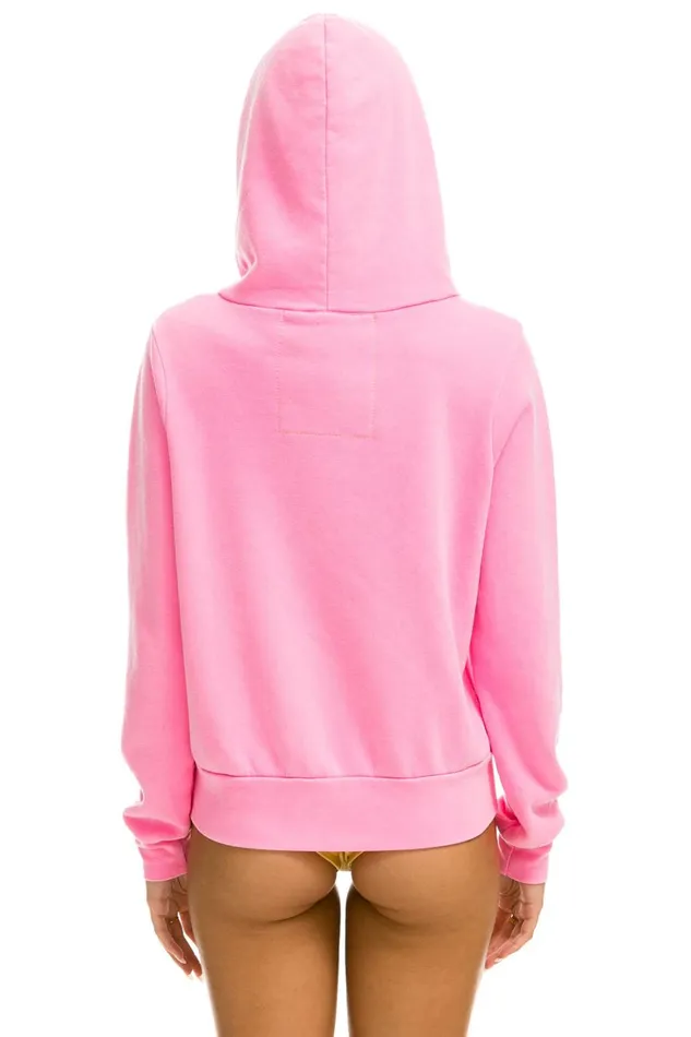 WomenMen Tops Aviator Nation 5 STRIPE HOODIE 8211 NEON PINK