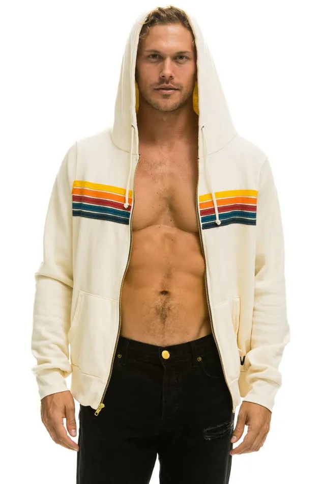 WomenMen Tops Aviator Nation 5 STRIPE HOODIE 8211 VINTAGE WHITE WomenMen Tops Aviator Nation 5 STRIPE HOODIE 8211 VINTAGE WHITE