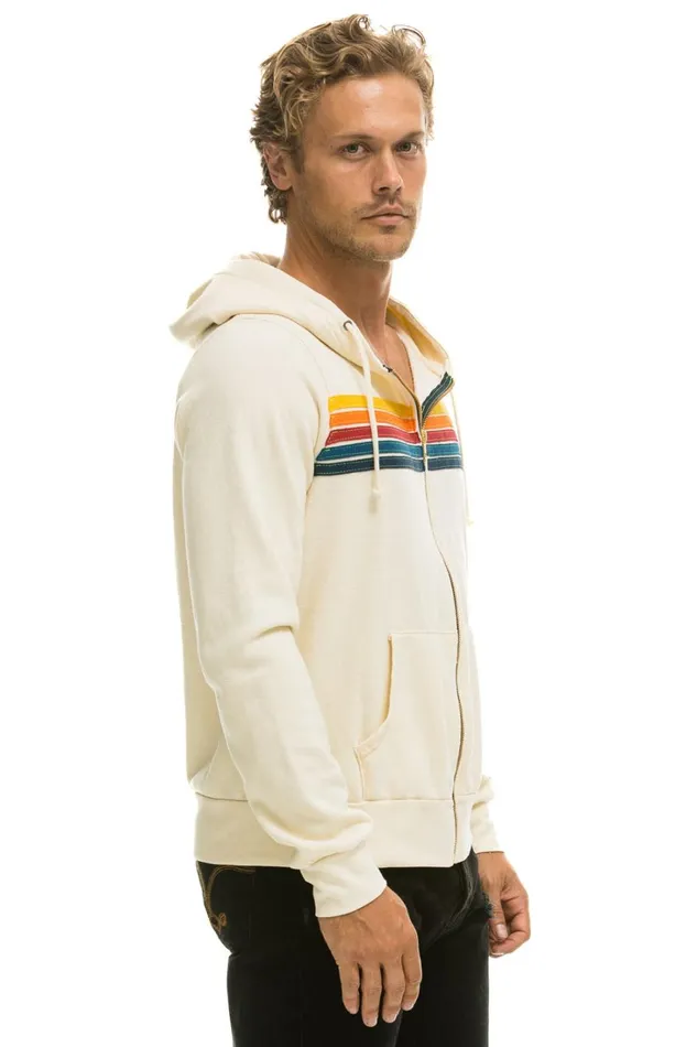 WomenMen Tops Aviator Nation 5 STRIPE HOODIE 8211 VINTAGE WHITE WomenMen Tops Aviator Nation 5 STRIPE HOODIE 8211 VINTAGE WHITE