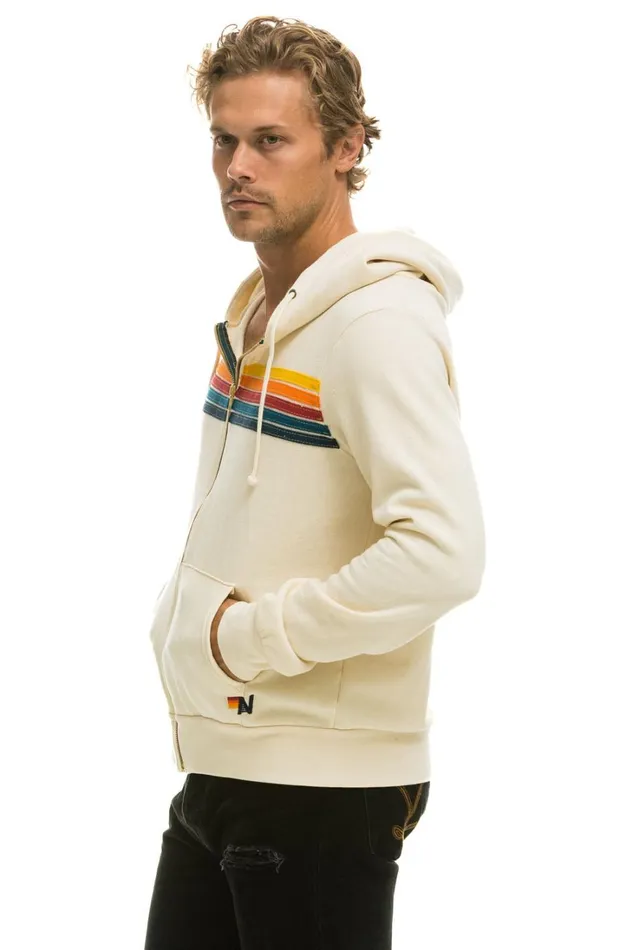 WomenMen Tops Aviator Nation 5 STRIPE HOODIE 8211 VINTAGE WHITE WomenMen Tops Aviator Nation 5 STRIPE HOODIE 8211 VINTAGE WHITE