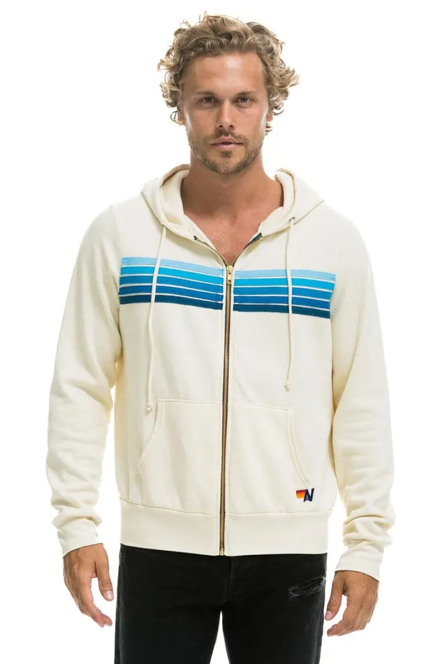 WomenMen Tops Aviator Nation 5 STRIPE HOODIE 8211 VINTAGE WHITE BLUE WomenMen Tops Aviator Nation 5 STRIPE HOODIE 8211 VINTAGE WHITE BLUE
