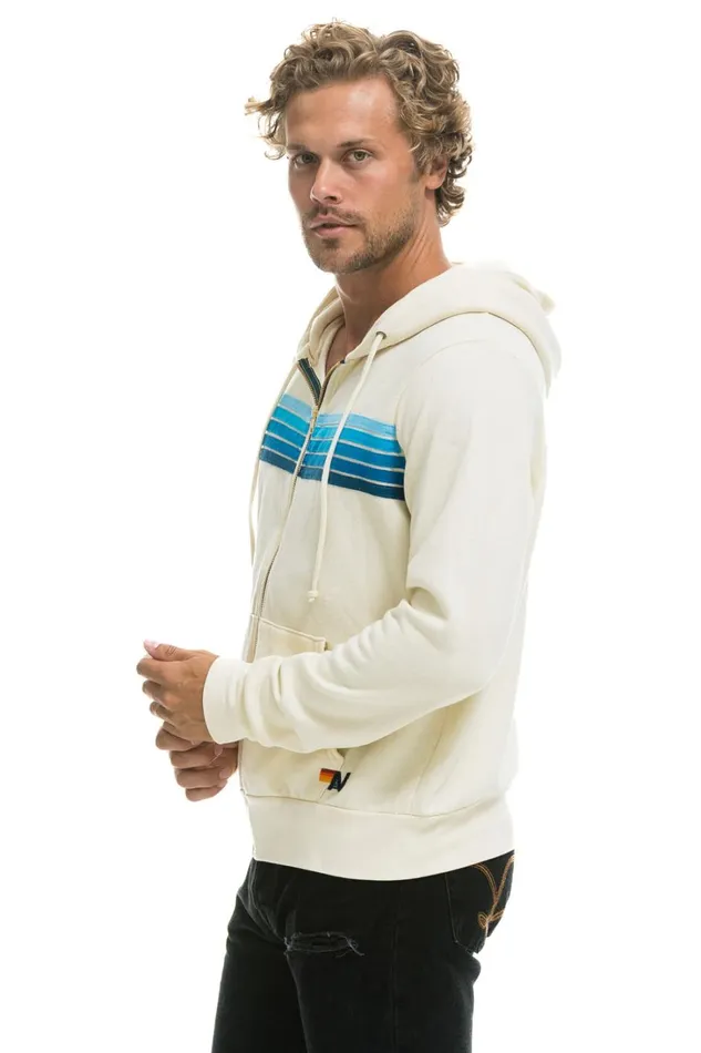WomenMen Tops Aviator Nation 5 STRIPE HOODIE 8211 VINTAGE WHITE BLUE WomenMen Tops Aviator Nation 5 STRIPE HOODIE 8211 VINTAGE WHITE BLUE