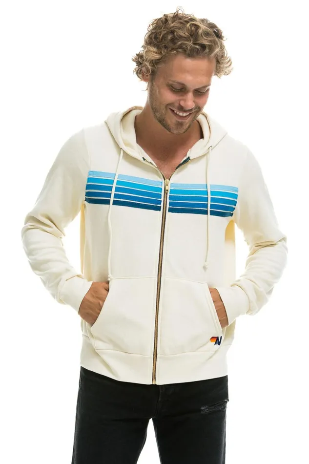WomenMen Tops Aviator Nation 5 STRIPE HOODIE 8211 VINTAGE WHITE BLUE WomenMen Tops Aviator Nation 5 STRIPE HOODIE 8211 VINTAGE WHITE BLUE