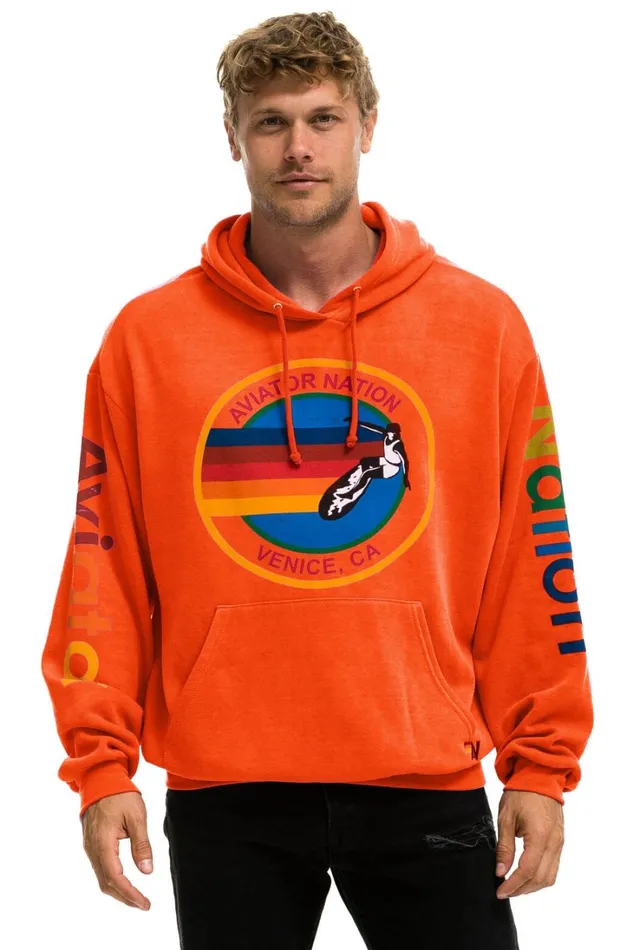 WomenMen Tops Aviator Nation AVIATOR NATION RELAXED PULLOVER HOODIE 8211 ORANGE WomenMen Tops Aviator Nation AVIATOR NATION RELAXED PULLOVER HOODIE 8211 ORANGE