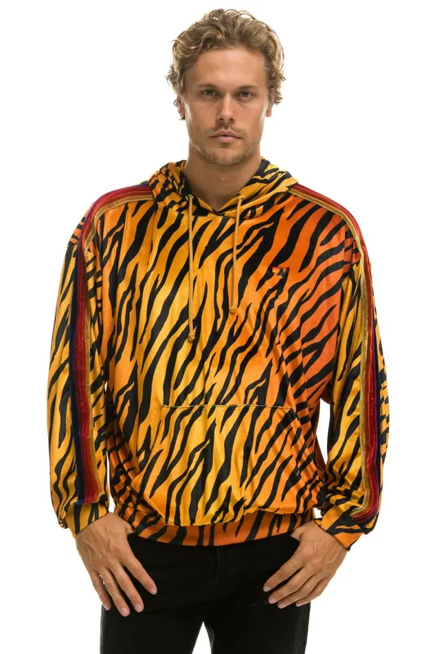 WomenMen Tops Aviator Nation CLASSIC VELVET RELAXED PULLOVER HOODIE 8211 TIGER WomenMen Tops Aviator Nation CLASSIC VELVET RELAXED PULLOVER HOODIE 8211 TIGER