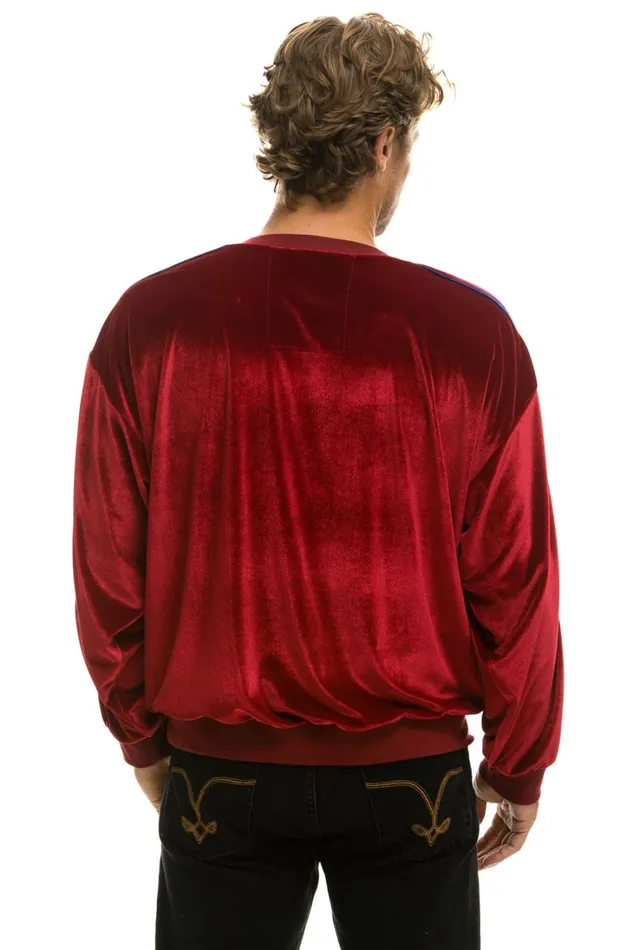 WomenMen Tops Aviator Nation CLASSIC VELVET RELAXED SWEATSHIRT 8211 RED