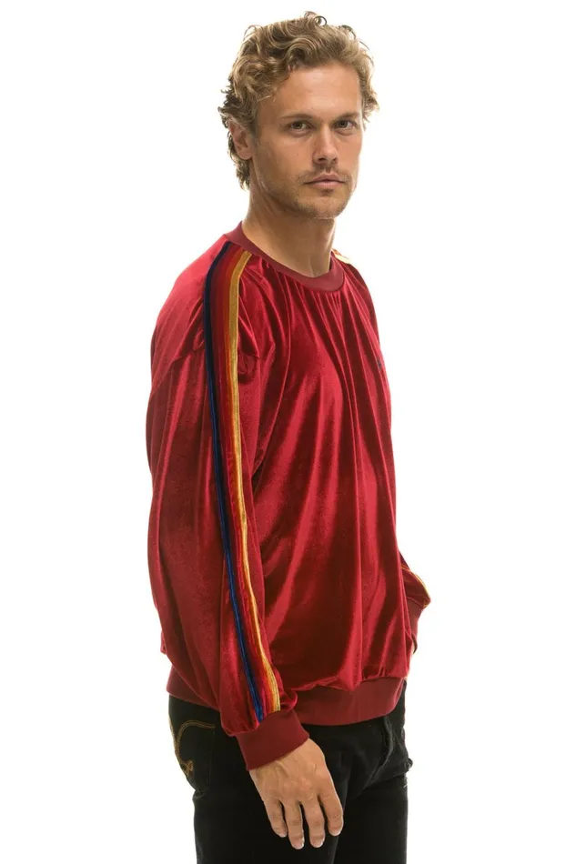 WomenMen Tops Aviator Nation CLASSIC VELVET RELAXED SWEATSHIRT 8211 RED