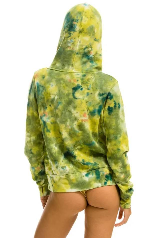 WomenMen Tops Aviator Nation HAND DYED NINJA PULLOVER HOODIE 8211 TIE DYE GREEN YELLOW WomenMen Tops Aviator Nation HAND DYED NINJA PULLOVER HOODIE 8211 TIE DYE GREEN YELLOW