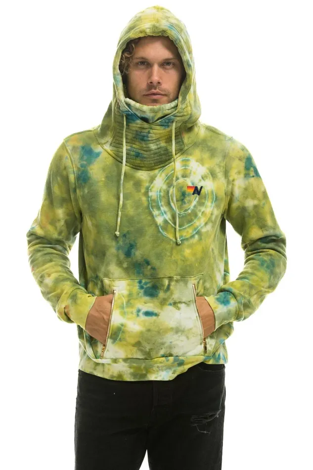 WomenMen Tops Aviator Nation HAND DYED NINJA PULLOVER HOODIE 8211 TIE DYE GREEN YELLOW WomenMen Tops Aviator Nation HAND DYED NINJA PULLOVER HOODIE 8211 TIE DYE GREEN YELLOW