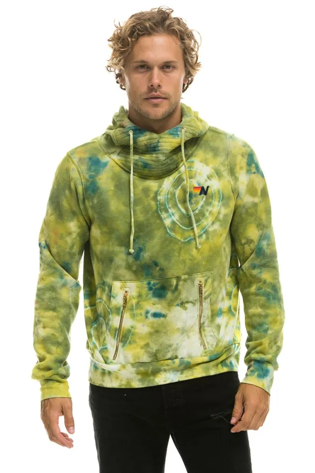 WomenMen Tops Aviator Nation HAND DYED NINJA PULLOVER HOODIE 8211 TIE DYE GREEN YELLOW WomenMen Tops Aviator Nation HAND DYED NINJA PULLOVER HOODIE 8211 TIE DYE GREEN YELLOW