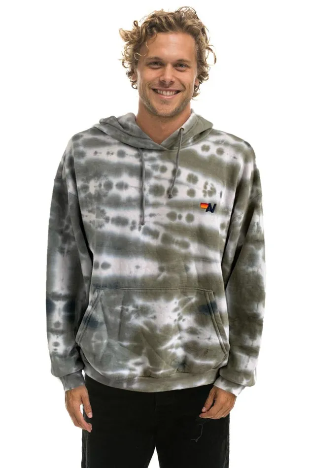 WomenMen Tops Aviator Nation HAND DYED PULLOVER HOODIE RELAXED 8211 TIE DYE GREY OLIVE WomenMen Tops Aviator Nation HAND DYED PULLOVER HOODIE RELAXED 8211 TIE DYE GREY OLIVE