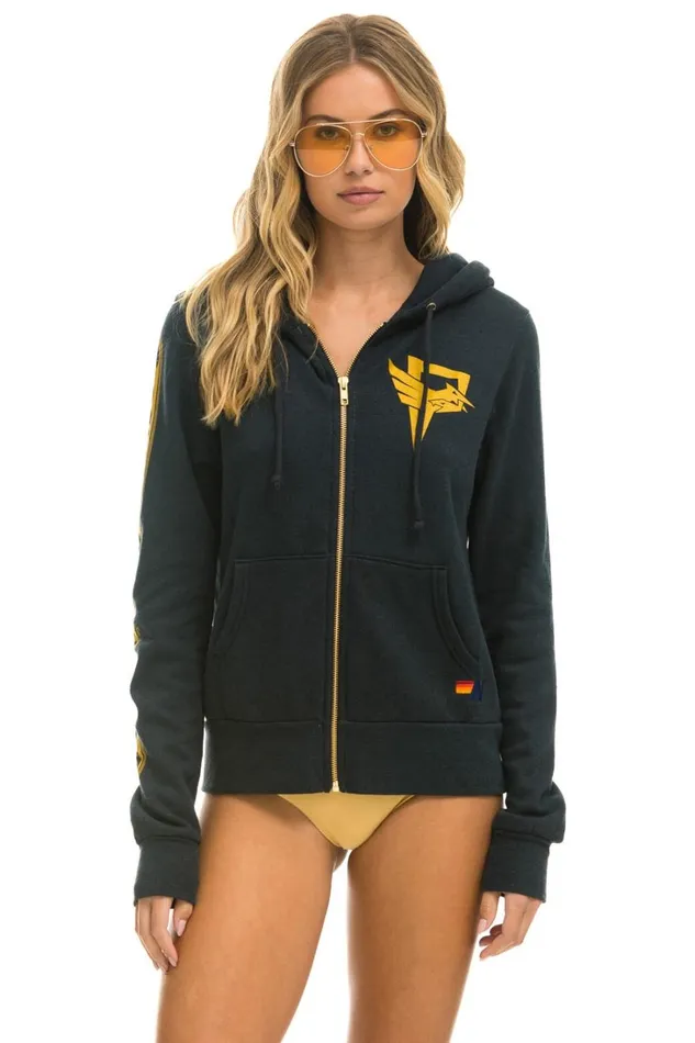 WomenMen Tops Aviator Nation HUNGER GAMES ZIP HOODIE 8211 CHARCOAL