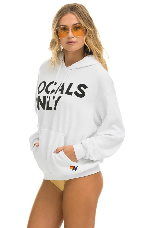 WomenMen Tops Aviator Nation LOCALS ONLY RELAXED PULLOVER HOODIE 8211 WHITE WomenMen Tops Aviator Nation LOCALS ONLY RELAXED PULLOVER HOODIE 8211 WHITE